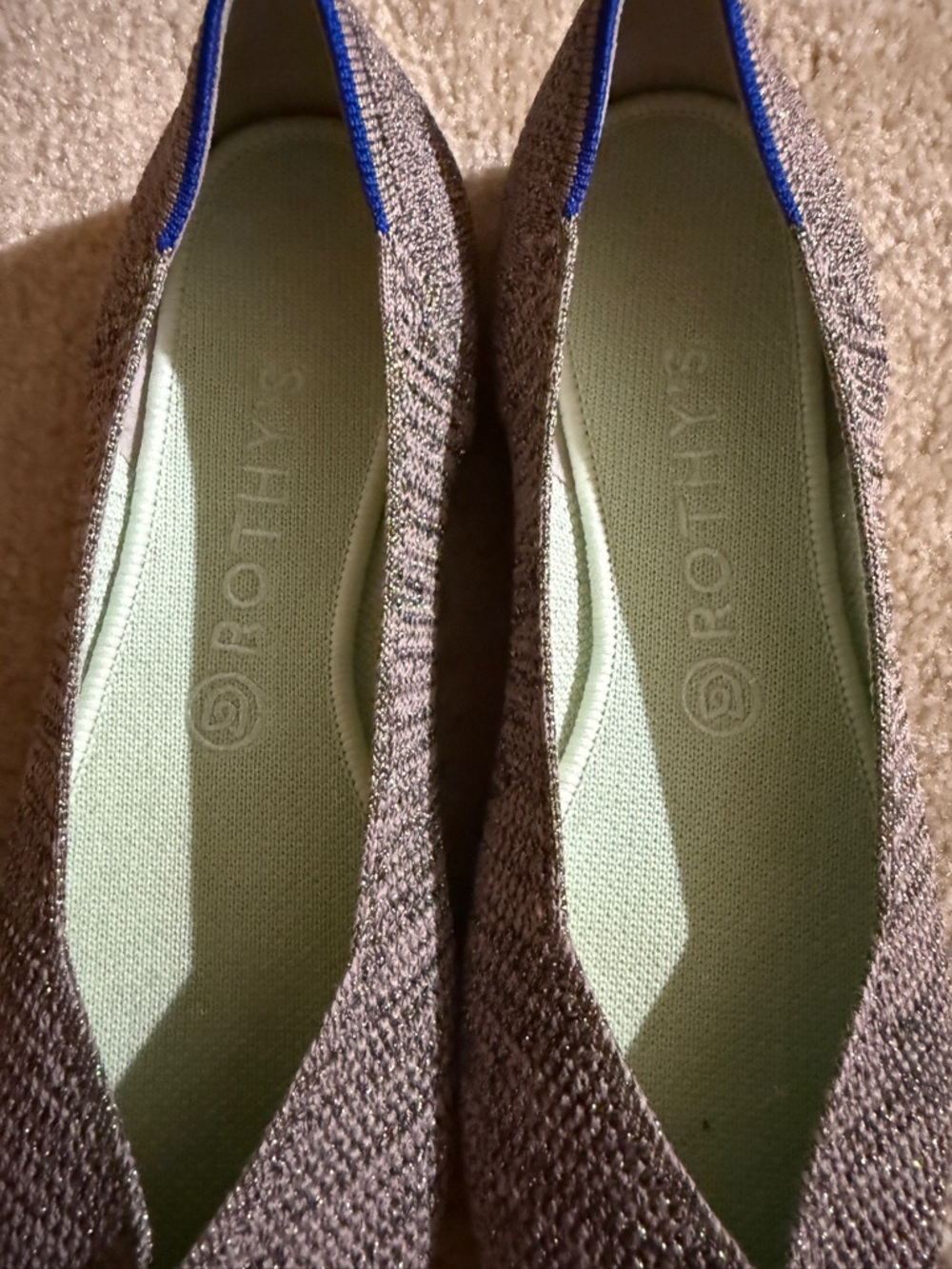 Rothy's The Point flats in the Stardust Metallic colorway size 9.5 - Picture 13 of 16